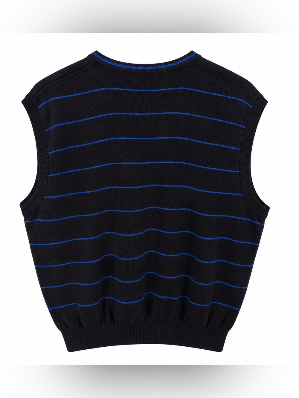 Polo Golf Ralph Lauren Men’s XL Black Blue Stripe Cotton V-Neck Sweater Vest - Picture 2 of 3